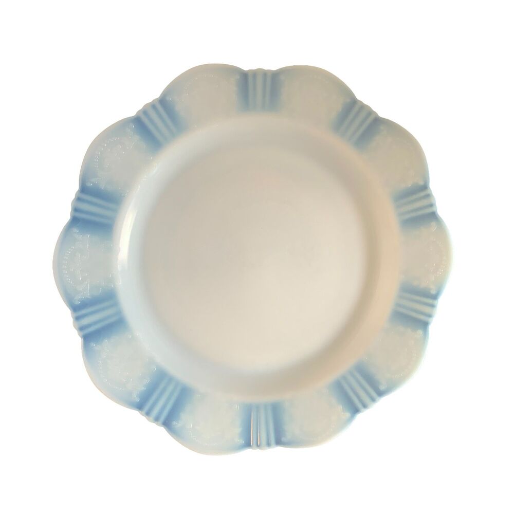 Vintage 1930s Macbeth Evans Monax American Sweetheart Blue Dinner Plate 9.25"